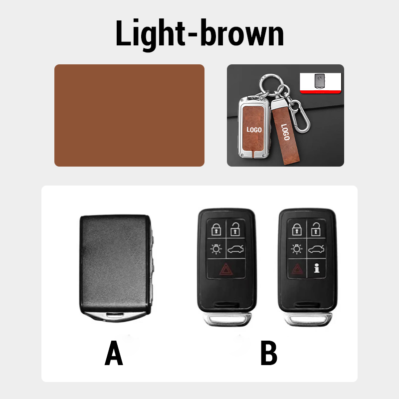 For Volvo Leather Keychain