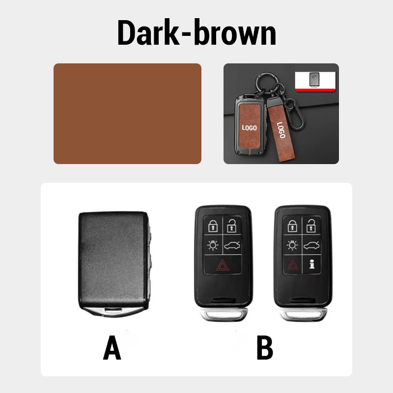 For Volvo Leather Keychain