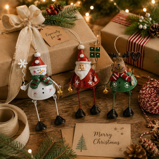 🌲✨ Hand-Painted Dangling Leg Christmas Ornaments