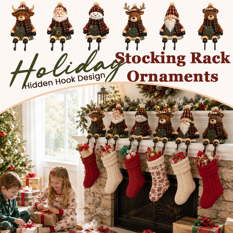 Festive Christmas Stocking Holder Figurines