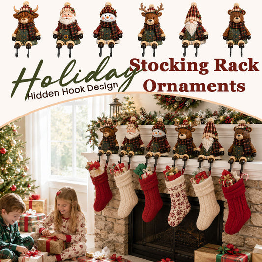 Festive Christmas Stocking Holder Figurines