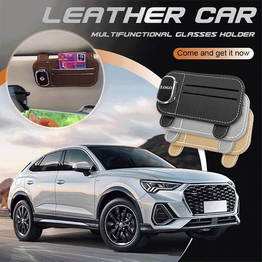 Leather Car Multifunctional Glasses Holder
