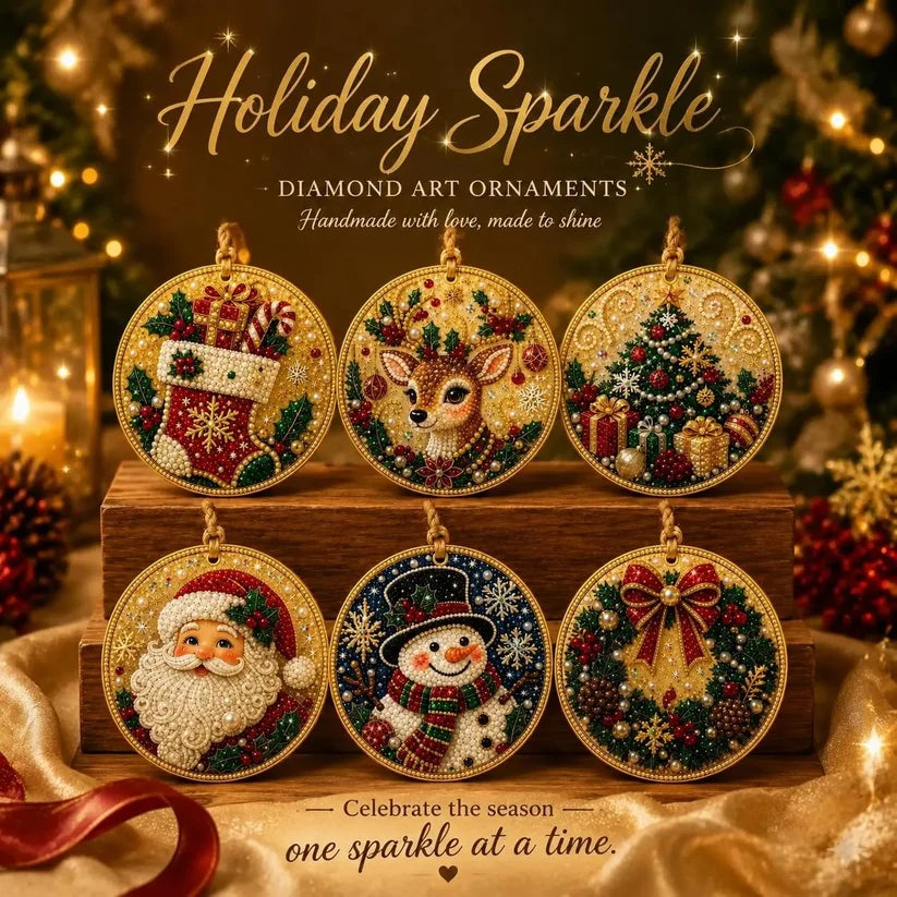 Christmas DIY Diamond Painting Ornaments Kit – Xmas Tree Hanging Craft Decoration