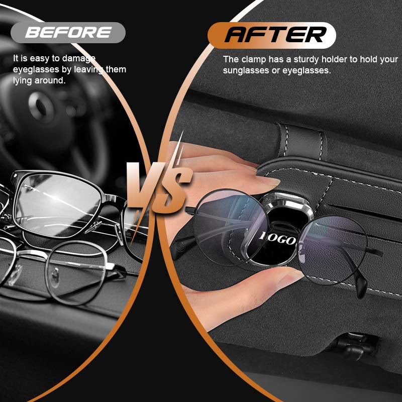 Leather Car Multifunctional Glasses Holder