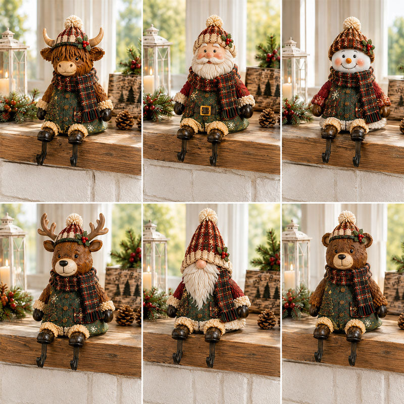 Festive Christmas Stocking Holder Figurines