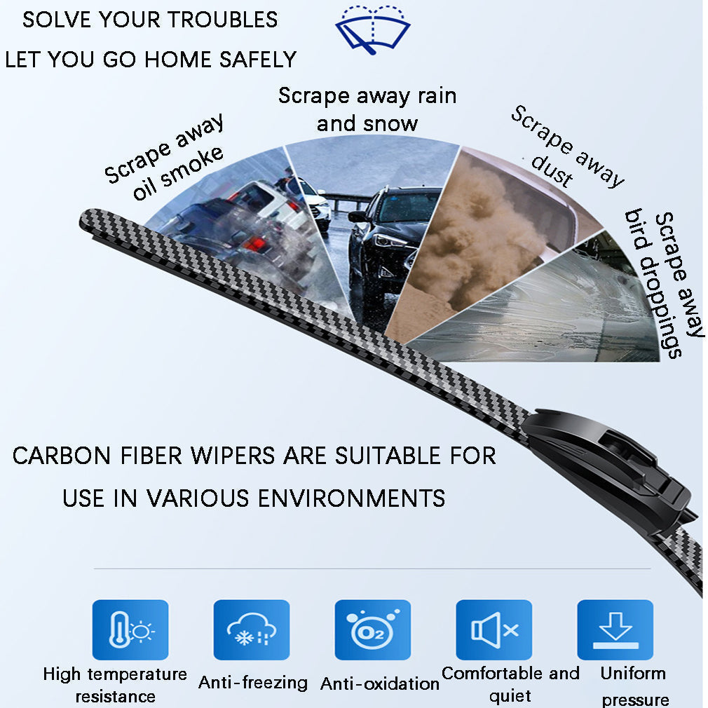 🌈 Quiet, Boneless Carbon Fiber Windshield Wipers