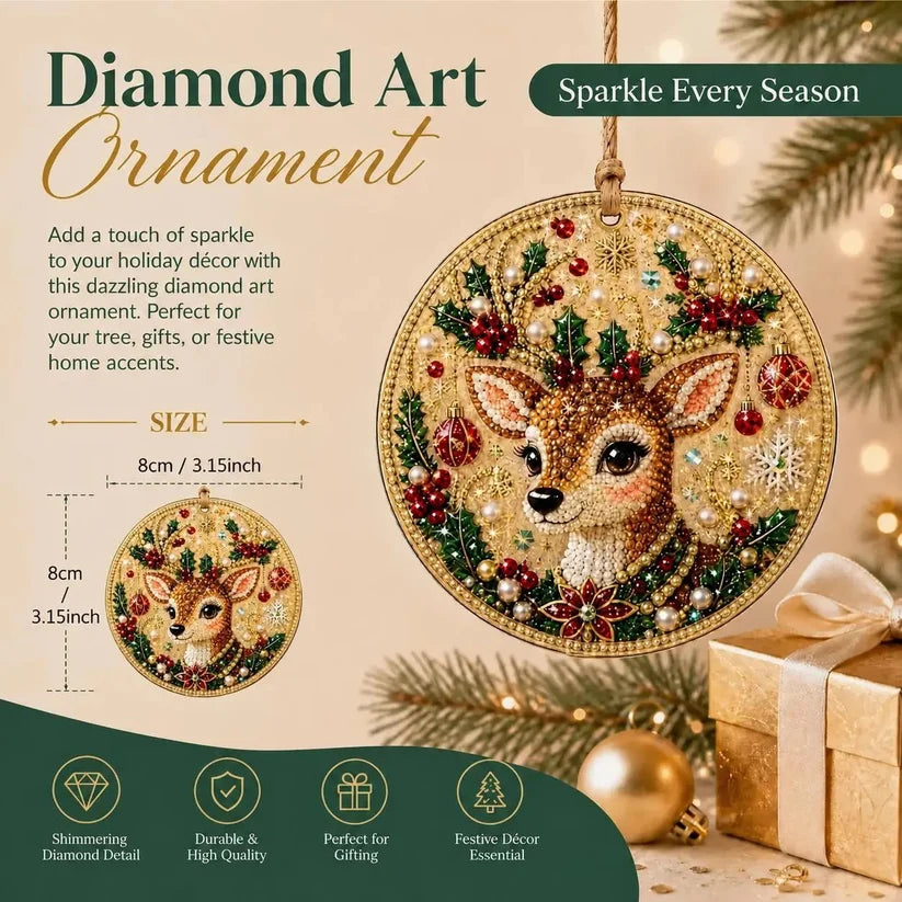 Christmas DIY Diamond Painting Ornaments Kit – Xmas Tree Hanging Craft Decoration